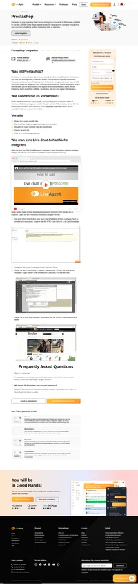 Wenn Sie Ihren Kunden die Möglichkeit geben möchten, Sie schneller zu kontaktieren, sollten Sie es in Betracht ziehen, mithilfe unserer LiveAgent-Integration eine Live-Chat-Schaltfläche auf Ihrer Prestashop-Webseite zu platzieren.