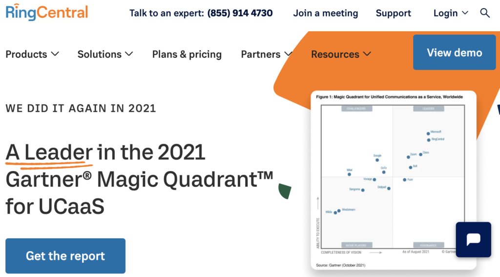 Ringcentral homepage