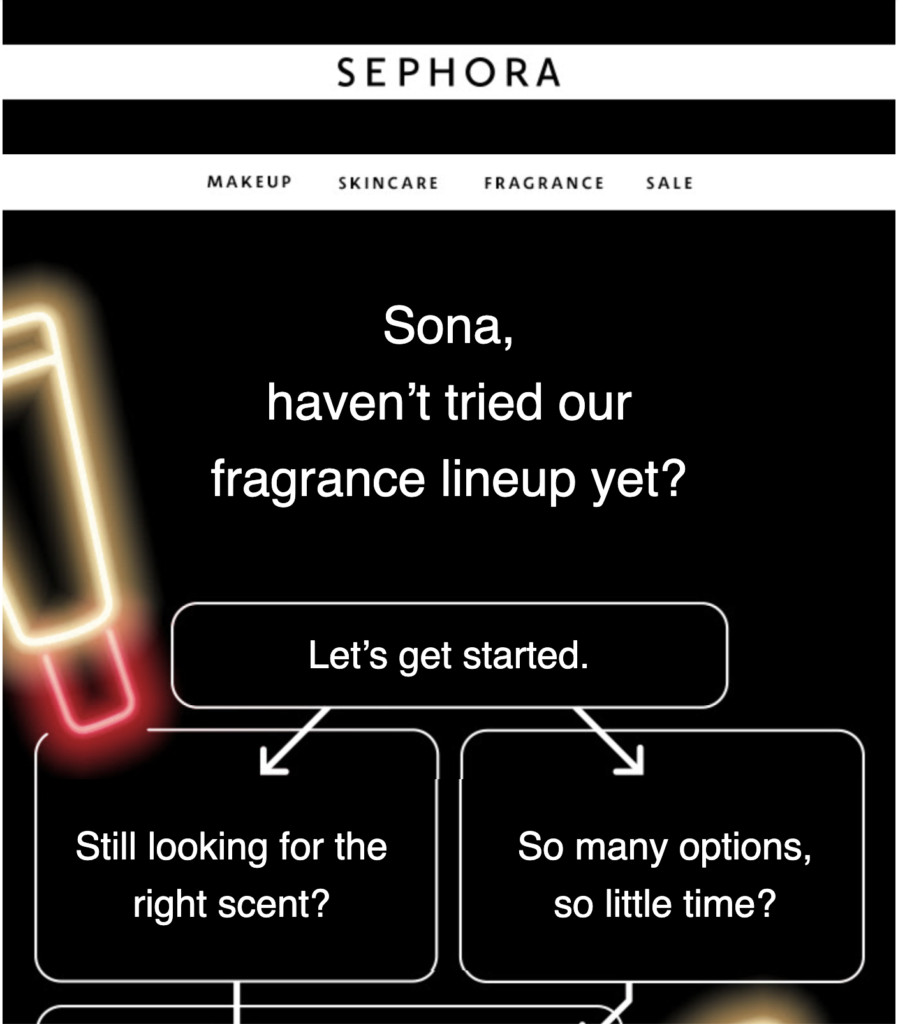 Win-back-E-Mail von Sephora