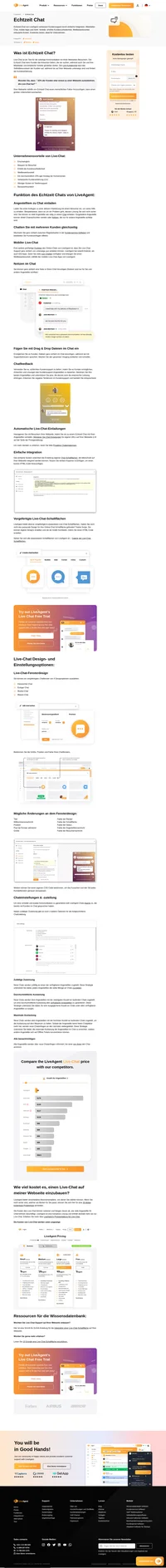 Verbessern Sie Ihre Kundenerfahrung mit einer einfachen Live-Chat-Schaltfläche auf Ihrer Webseite. Sehen Sie sich alle Funktionen und Vorteile des Live-Chats an.