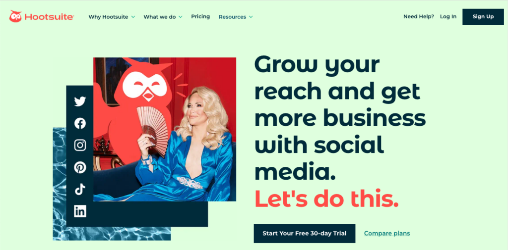 Hootsuite-Startseite