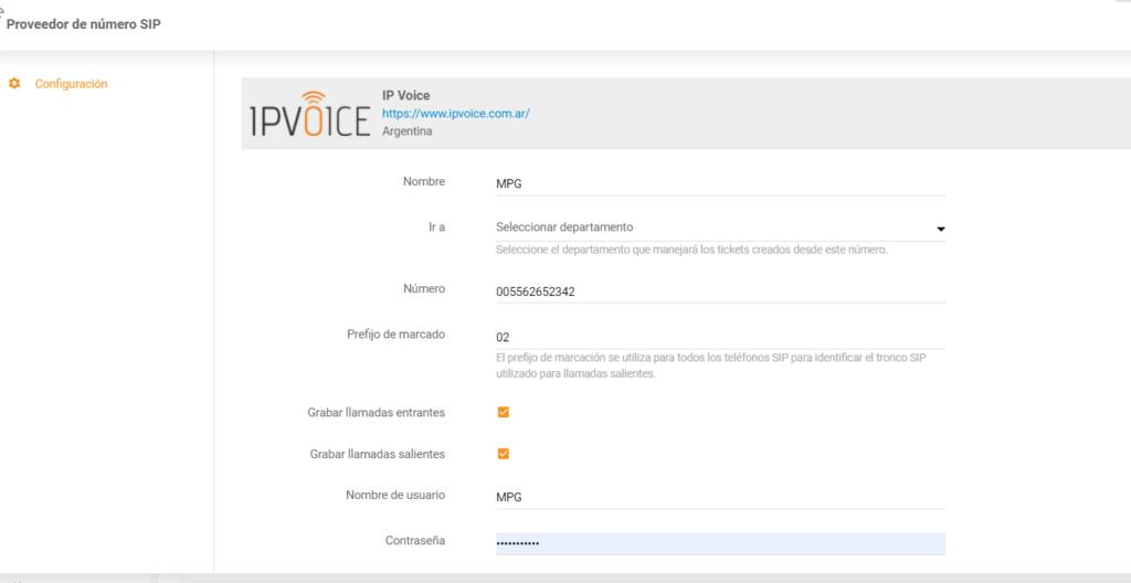 IP-Voice-Konfiguration mit LiveAgent
