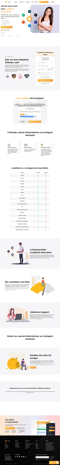 Wechseln Sie von LeadDesk zu LiveAgent und entdecken Sie die Vorteile, wie z.B. den großartigen Omnichannel-Support, den schnellsten Live-Chat und vieles mehr.