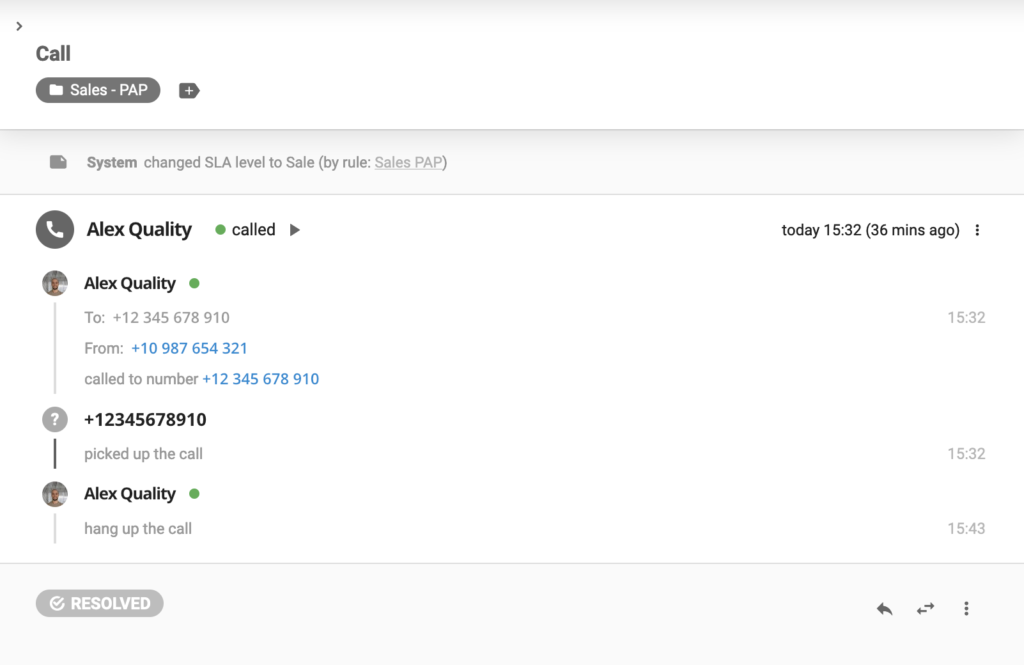 Anrufaufzeichnungen in LiveAgent