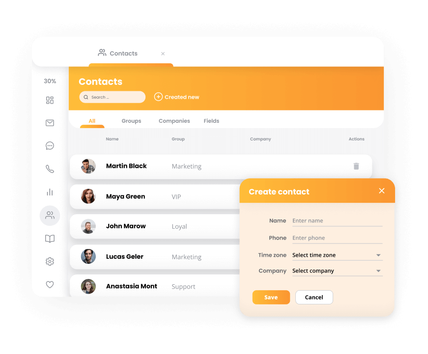 Contacts in LiveAgent