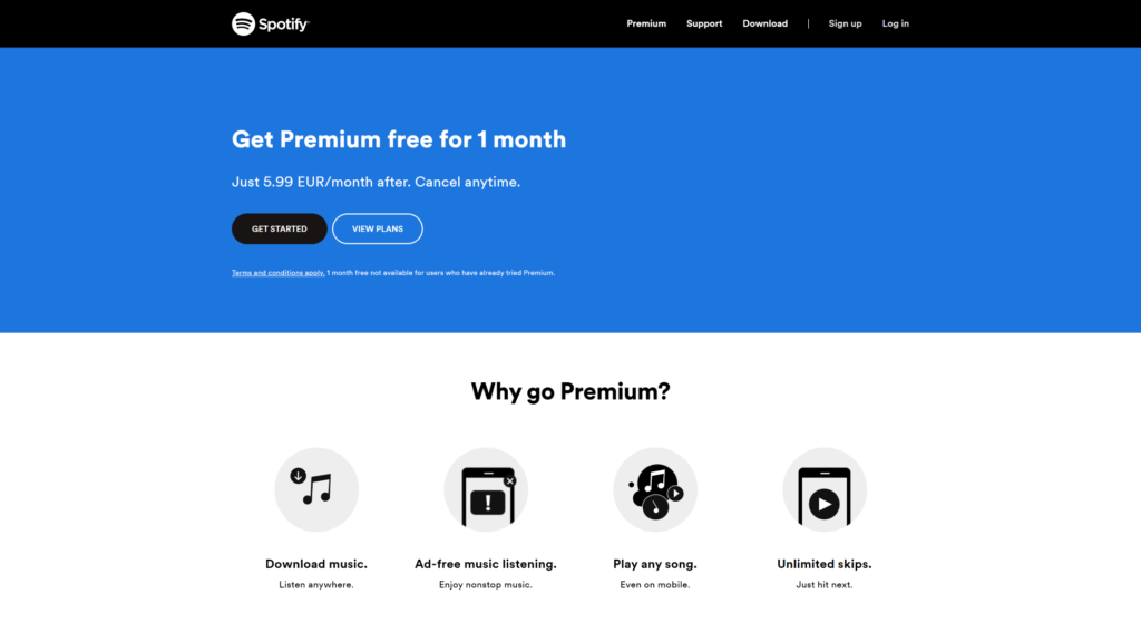 Spotify-Startseite