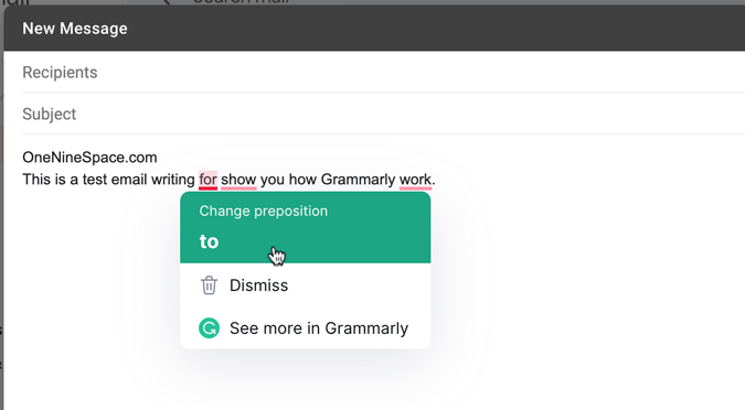 Beispiel für die Funktionsweise von Grammarly