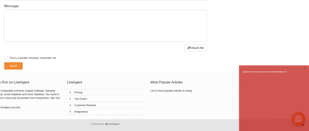Ein Bild, das das Problem bei der Einsendung von Wissensdatenbank-Tickets in den vorherigen Versionen von LiveAgent zeigt