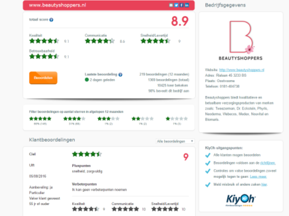 Bewertungsplattform von KiyOh