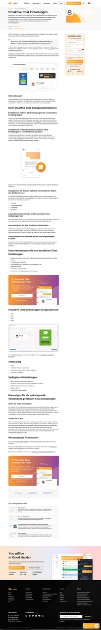 Bringen Sie Ihre Website-Besucher mit proaktive Chat Einladungen in Aktion. Ihre benutzerdefinierte Einladung wird einem Kunden beim Surfen angezeigt.