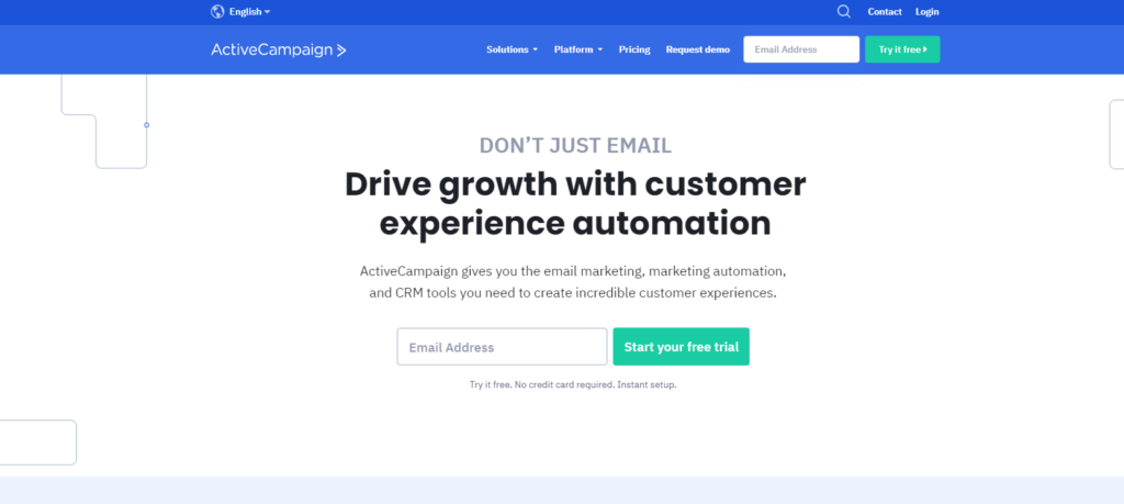 ActiveCampaign-Startseite