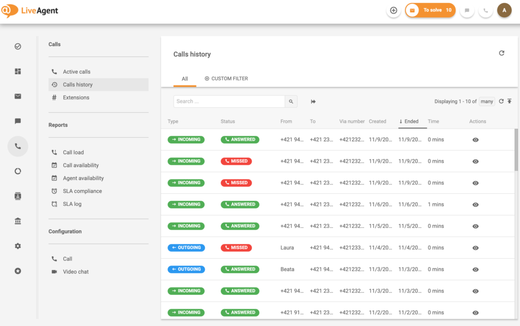 Call-Center-Management-Anrufverlauf