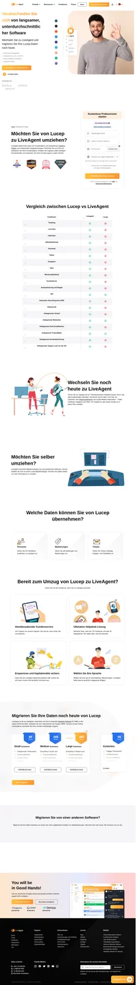 Haben Sie vor, Ihre Daten von Lucep zu einer anderen Lösung umzuziehen? Sehen Sie sich LiveAgent an und erkennen Sie die Vorteile. Starten Sie Ihren Probezeitraum noch heute.