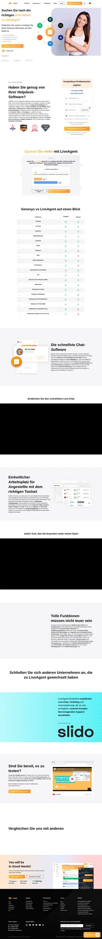 LiveAgent ist eine Helpdesk-Lösung, die mehrere Kanäle in einer Schnittstelle verbindet. Erfahren Sie mehr über die Genesys-Alternative und erlangen Sie Industrievorteile.