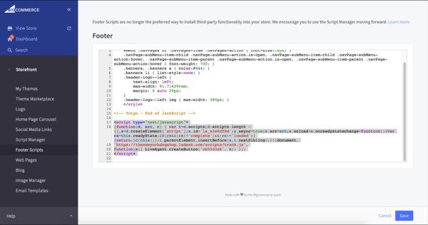 Bigcommerce-LiveAgent-Integration