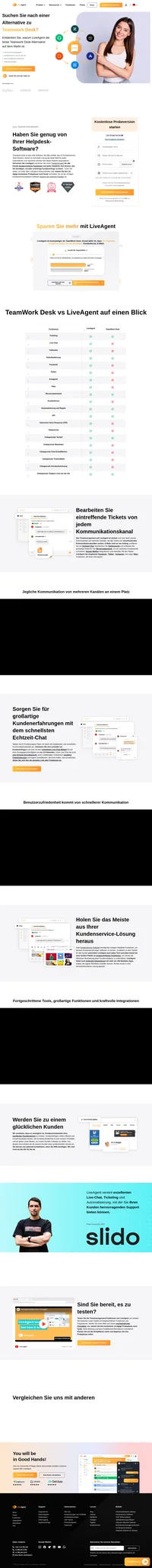 Suchen Sie nach einer Kundensupport-Softwarealternative zu Teamwork Desk? Testen Sie LiveAgent noch heute mit unserer kostenlosen 14-tägigen Probephase.