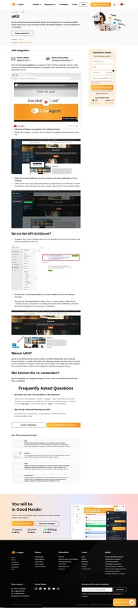 Verbessern Sie Ihre uKit-Unternehmenswebsites mit der Integration für LiveAgent. Die uKit-Integration für LiveAgent ermöglicht es Ihnen, einen Live-Chat-Button auf Ihrer Website zu platzieren.