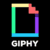 giphy colorful logo on black background