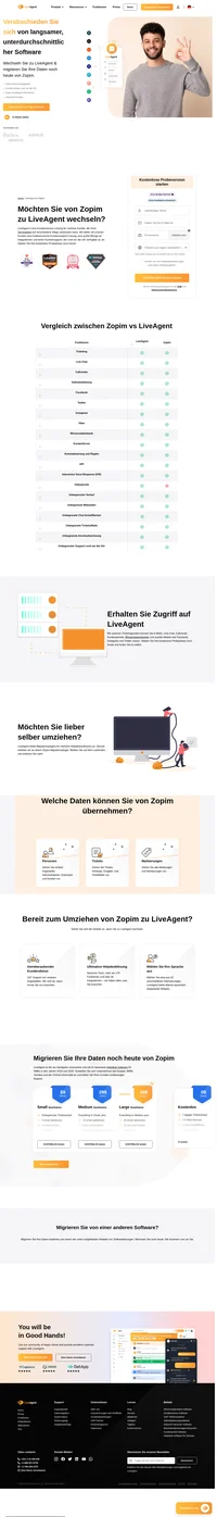 LiveAgent arbeitet derzeit an einem Zopim-Migrationsplugin. LiveAgent ist die meist- und bestbewerteste Helpdesksoftware für SMBs in 2019 und 2020. Machen Sie es Unternehmen wie Huawei, BMW, Yamaha, o2 und der Oxford Universität nach.