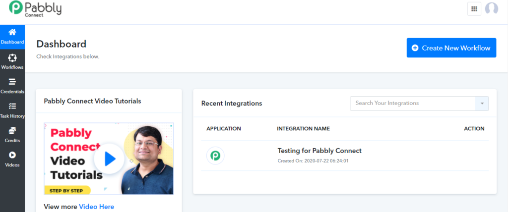 Pabbly-Verbindung-benutzer-Dashboard