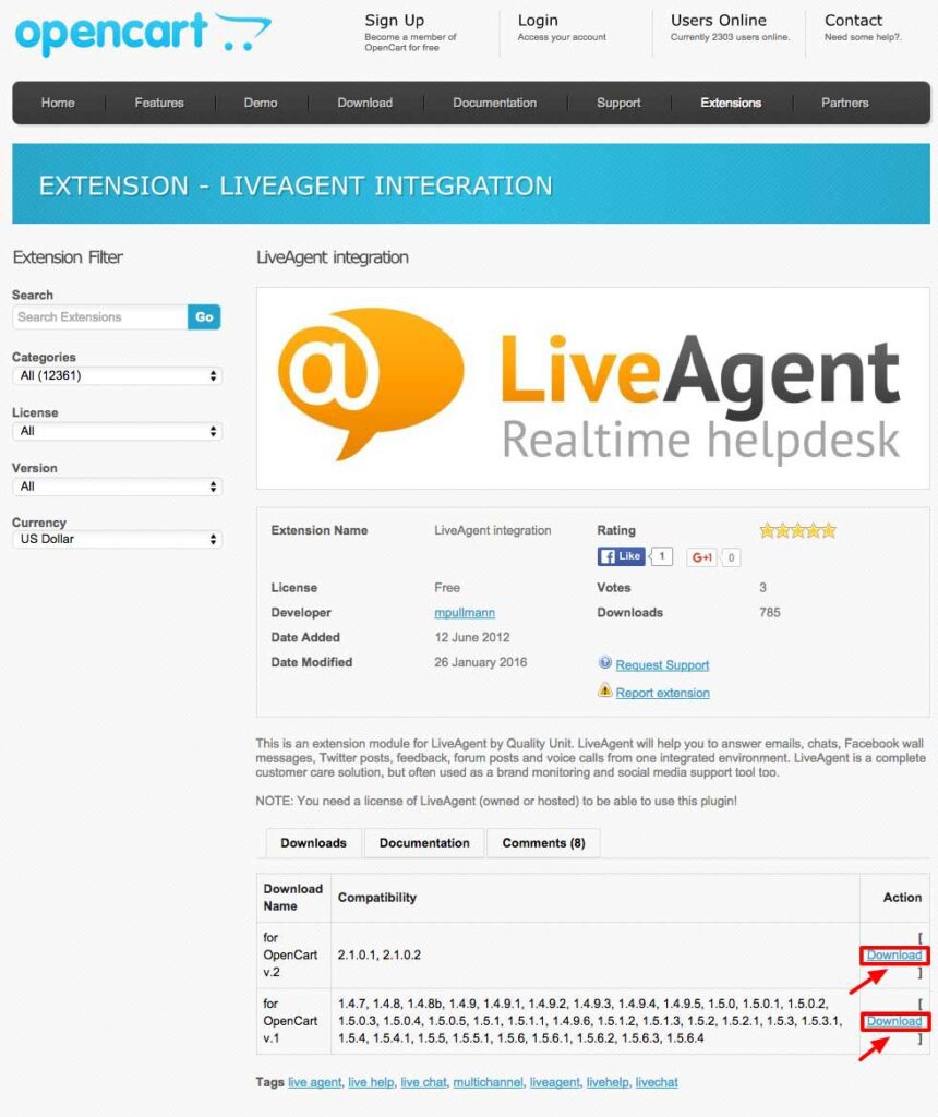 opencart_liveagent-integration opencart LiveAgent integration