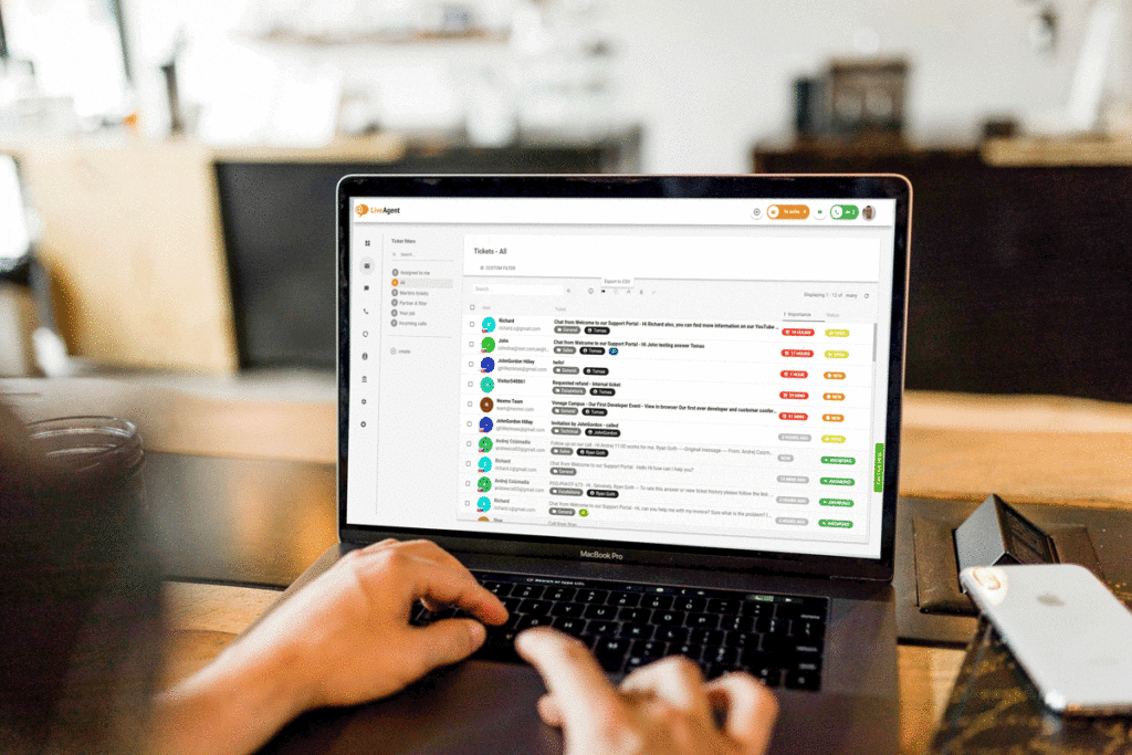 liveagent dashboard auf dem Bildschirm