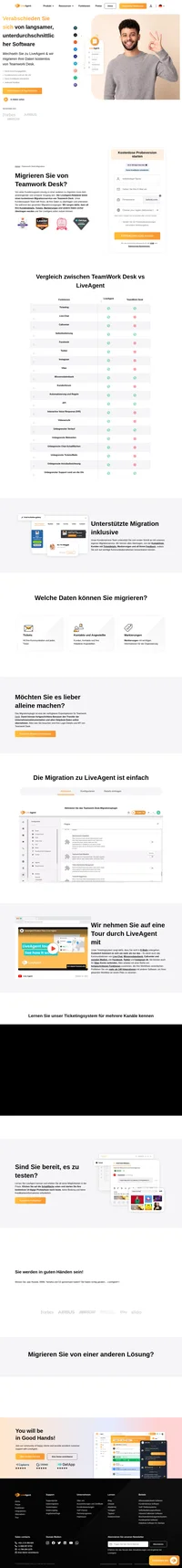 Migrieren Sie von Teamwork Desk zu einer anderen Kundensupport-Lösung? Migrieren Sie kostenlos zu LiveAgent und lernen Sie unser Toolset kennen.