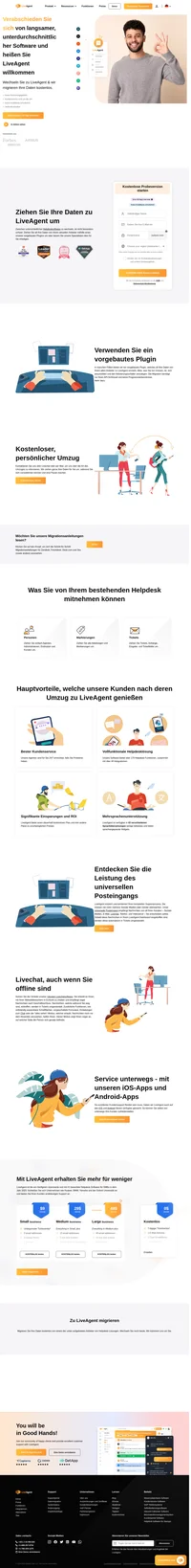 Der Umzug zu LiveAgent ist einfach mit einem unserer vorgebauten Plugins. LiveAgent ist verfügbar in 43 unterschiedlichen Sprachübersetzungen und bietet sprachangepasste Widgets. LiveAgent bietet einen dauerhaft kostenlosen Plan, sowie drei andere Pläne zu günstigen Preisen.