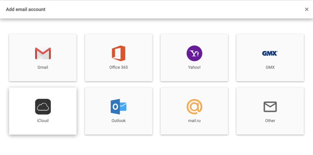 iCloud in den LiveAgent-E-Mail-Einstellungen