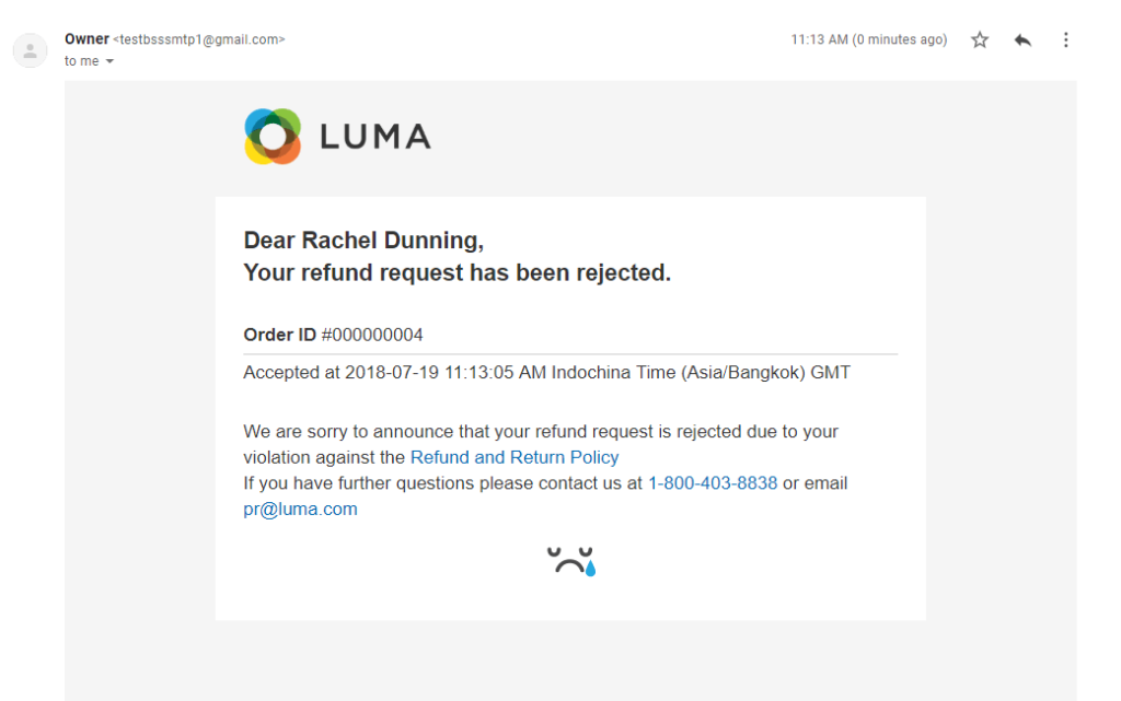 Rückerstattungsanfrage Ablehnung