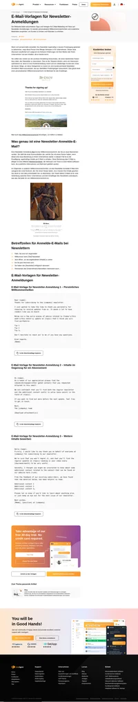 Nutzen Sie unsere fesselnden E-Mail-Vorlagen für Newsletter-Anmeldungen, um einen guten ersten Eindruck bei Ihren Abonnenten zu hinterlassen.