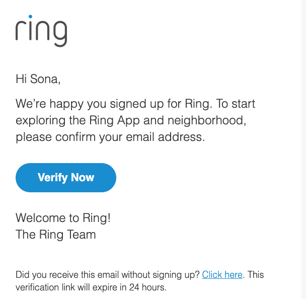 Ringverifizierungs-E-Mail