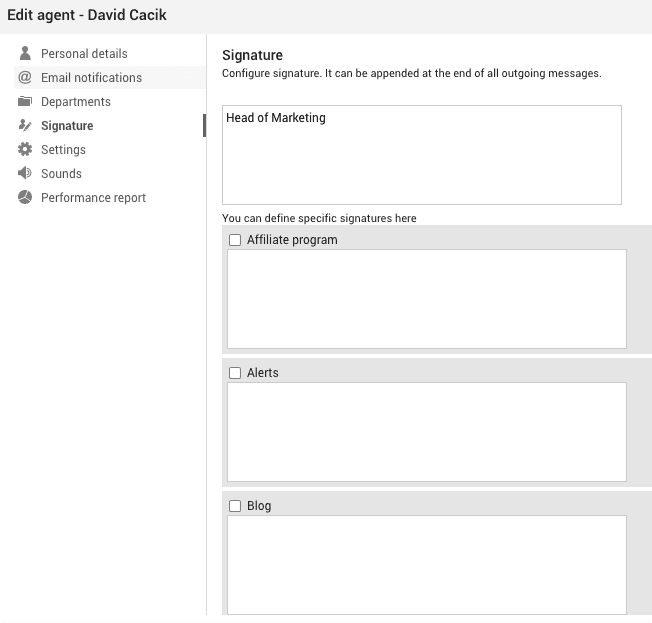 agent-signatur LiveAgent-Agentensignatur