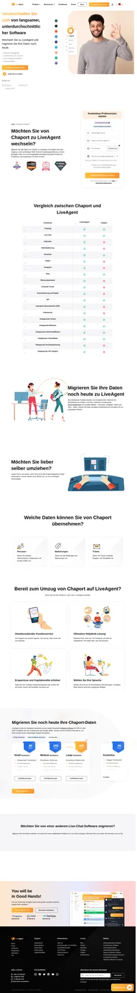 LiveAgent ist eine Helpdesk-Lösung, die mehrere Kanäle mit einer Oberfläche verbindet. Migrieren Sie von Chaport zu LiveAgent und profitieren Sie von geschäftlichen Vorteilen.