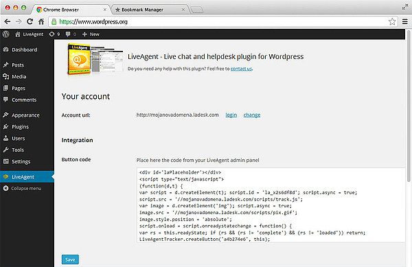 liveagent-wordpress-integration-code LiveAgent WordPress-Integrationscode