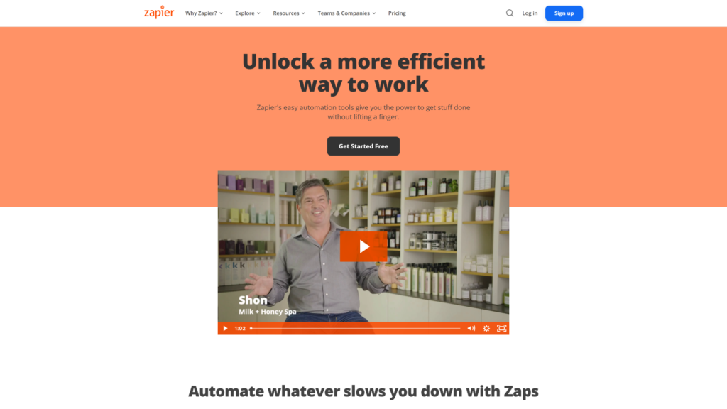 Zapier-Zielseite