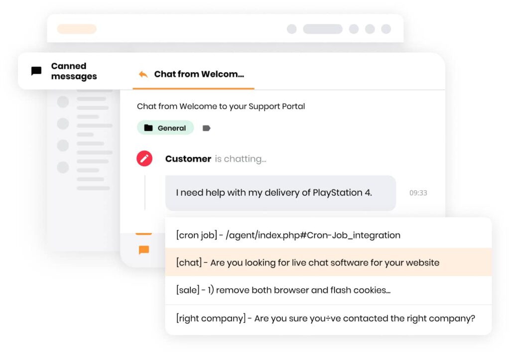 Vorgefertigte Nachrichten von LiveAgent