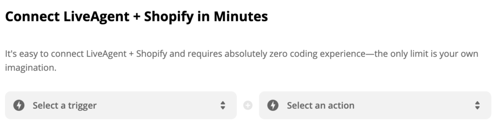 Wählen Sie Trigger und Handlung auf Zapier