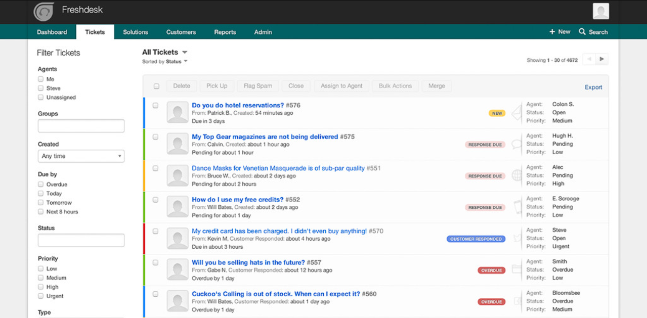 Ticketaktivität auf Freshdesk