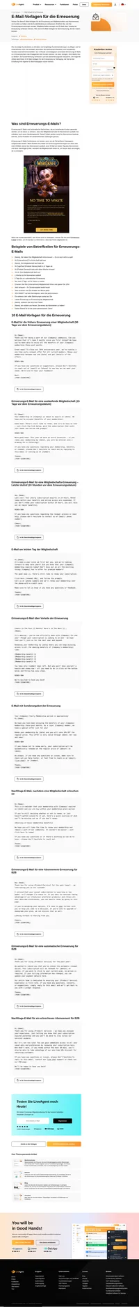 Nutzen Sie unsere effektiven E-Mail-Vorlagen für die Erneuerung als Leitfaden für die Erstellung eigener Vorlagen als Teil Ihrer Erneuerungskampagnen.